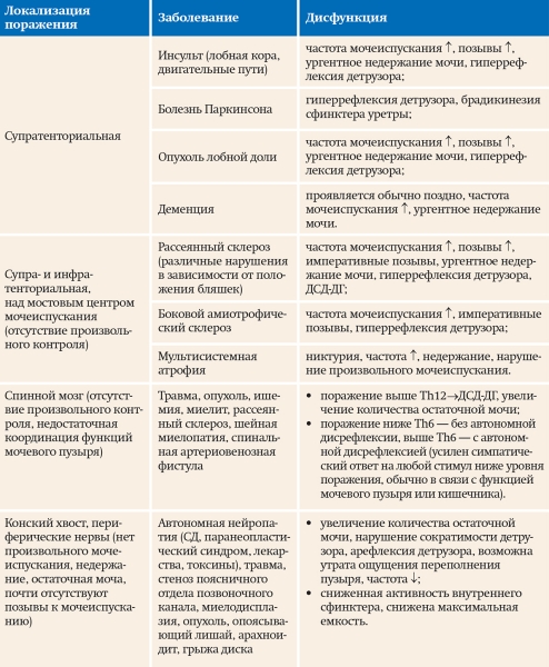 Нейрогенный мочевой пузырь			     
        Нейрогенный мочевой пузырь